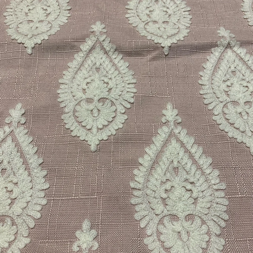 Pillow Cover, Dusty Rose and White  19.5”